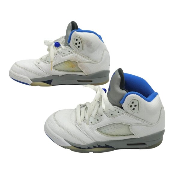 Nike Air Jordan 5 Retro Boys Size 4.5Y White Athletic Shoes Sneakers 440888-140 - Picture 2 of 13